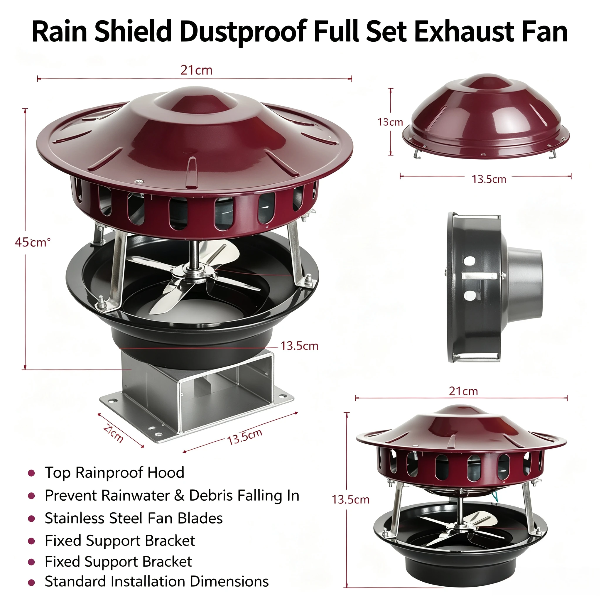 Pure Copper Motor Draft Inducer Smoke Sucker Fan Rural Pit Boiler Chimney Exhaust Anti Backdraft Combustion Ventilator