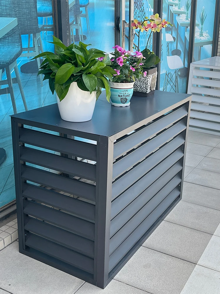 Aluminum Alloy Air Conditioner Outdoor Unit Protective Cover Weatherproof Ventilated Welded Fence Exterior Wall Renovationone