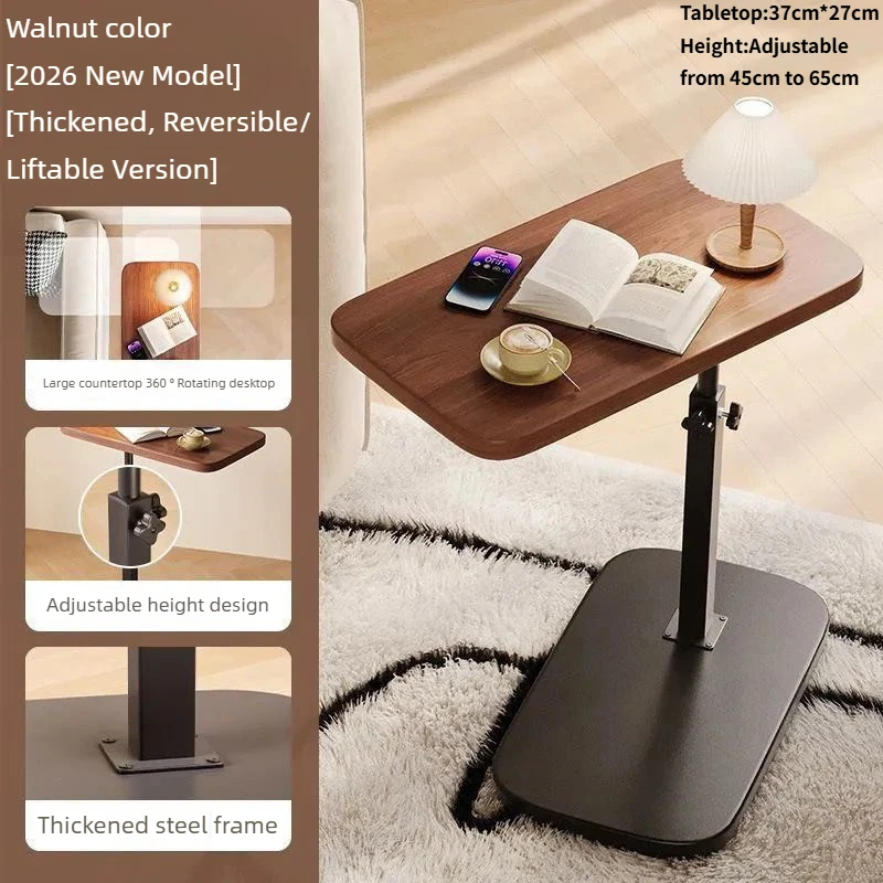 Foldable Adjustable Laptop Bedside Table Multifunctional Lift Workstation Small Space Computer Desk for Home Office Tea& Reading