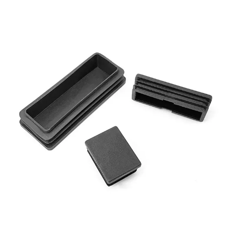 15~100mm Black Rectangular Steel Pipe Plug Plastic Furniture Leg Anti Slip Feet Protector Pad Tube Blanking End Cap Inserts Bung