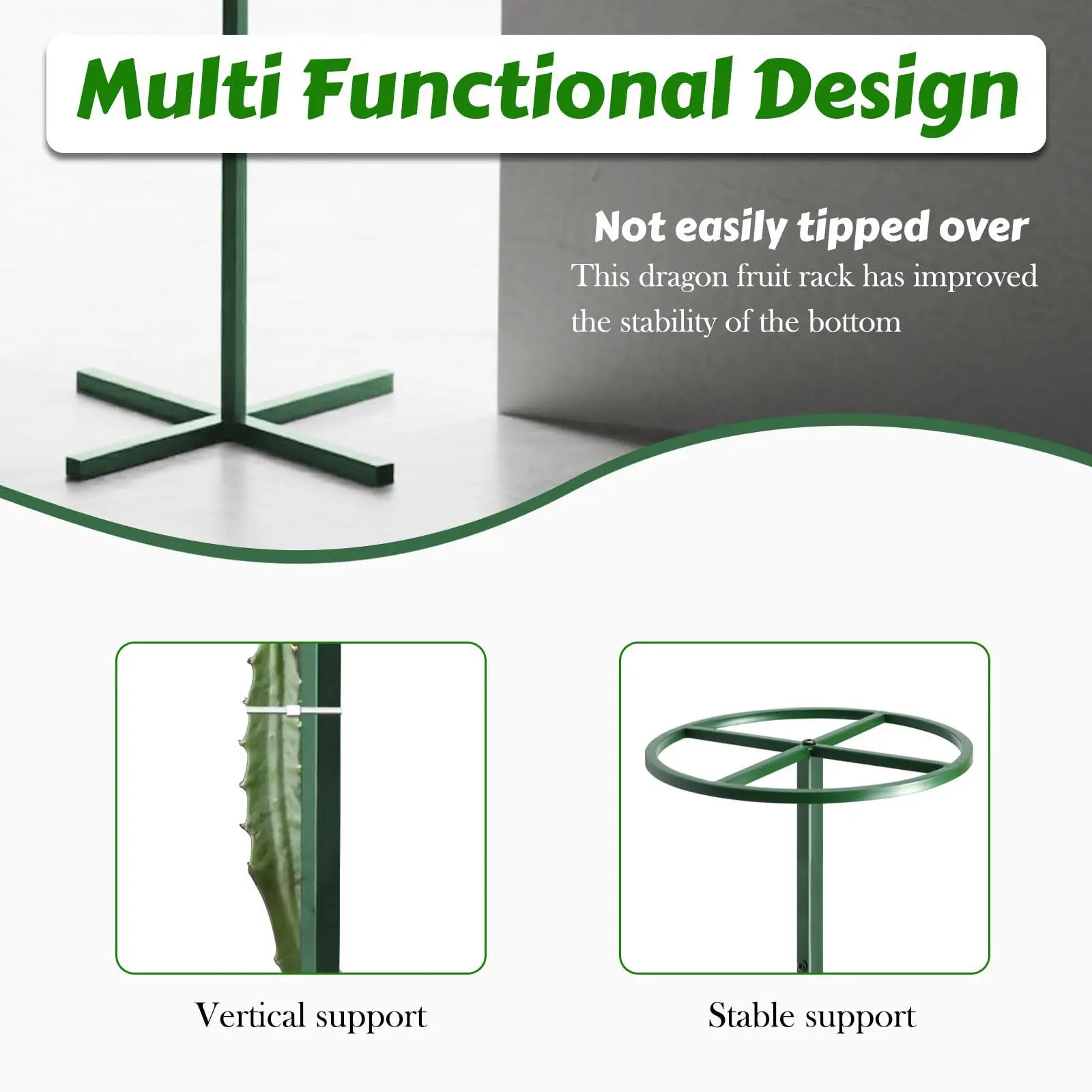 62-Inch Adjustable Support Frame Metal Dragon Fruit Stand Adjustable Vertical Gardening Trellise Indoor Outdoor Support