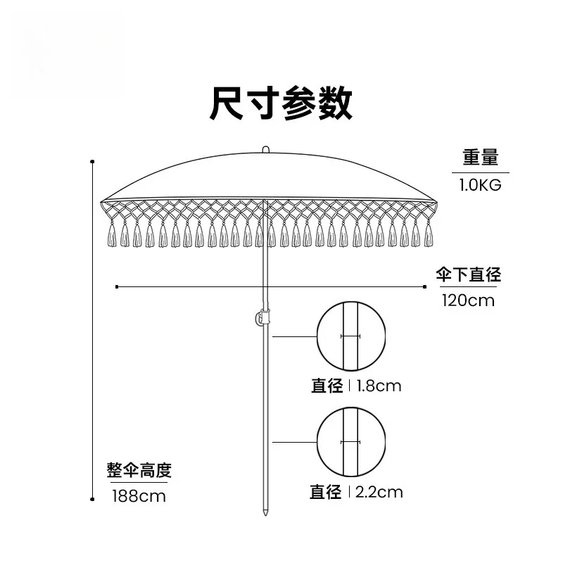 JMZ Umbrella Large Square Patio Umbrella with Tassels for Outdoor Garden Beach Courtyard Stall Advertising Sunshade 9ft 10ft