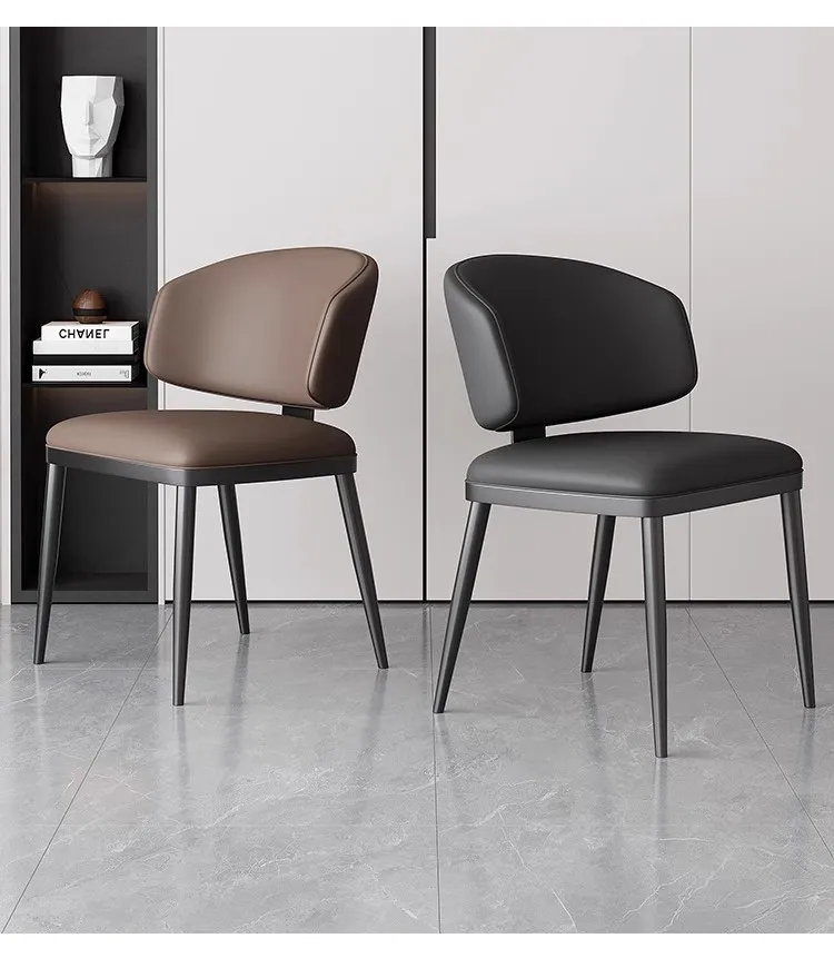 2026 New Italian Minimalist Light Luxury Dining Chair Padded Backrest Upholstered Side Chair For Home Dining Cafe