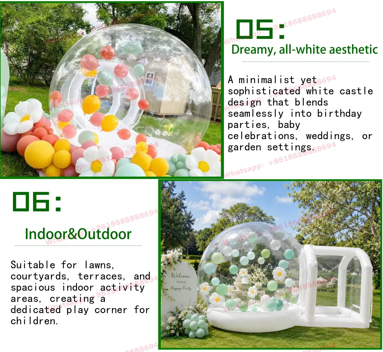 Thickened PVC connected bubble house, popular transparent ball pit, children's birthday party inflatable play toy