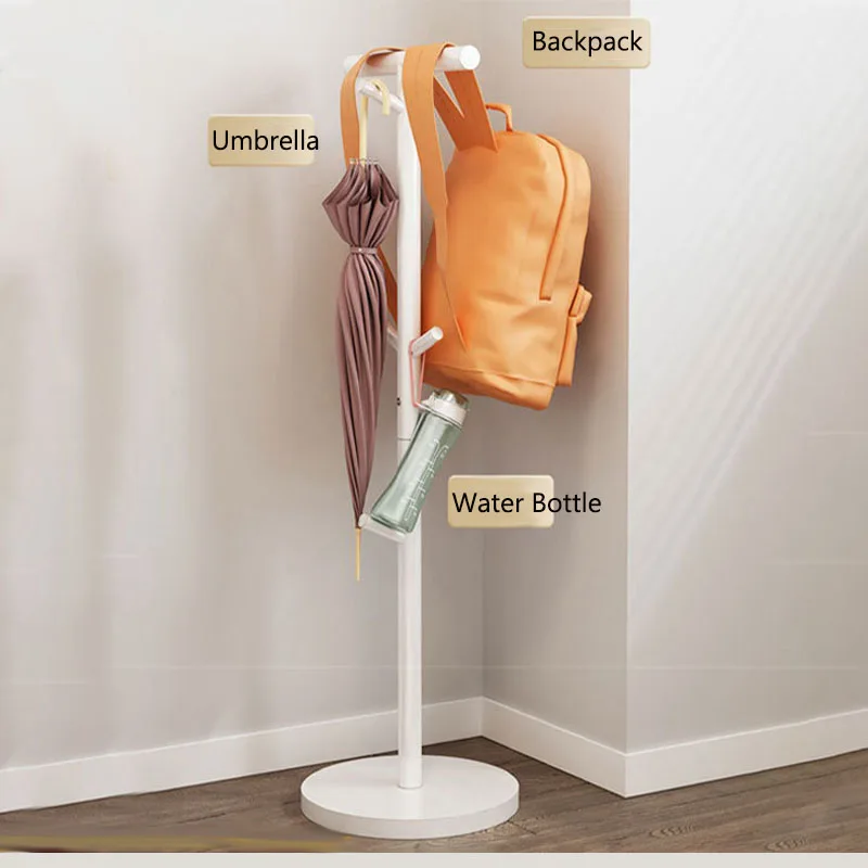 Freestanding Metal Coat Rack Heavy Duty Backpack Holder Floor Garment Hat Umbrella Organizer for Entryway Bedroom