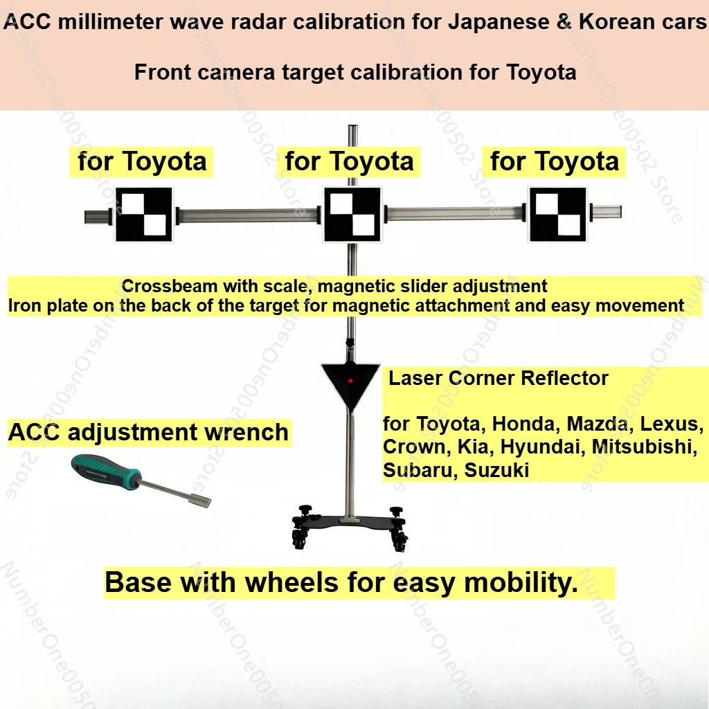 ADAS Calibration Tool with ACC MmWave Radar for Honda, Mitsubishi, Subaru, Suzuki, Kia, Mazda and Front Camera Calibration for T