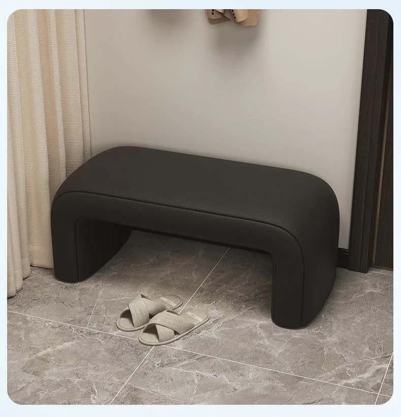 Minimalist style entrance shoe changing station, changing room fitting room, low stool, bench, anti cat scratch