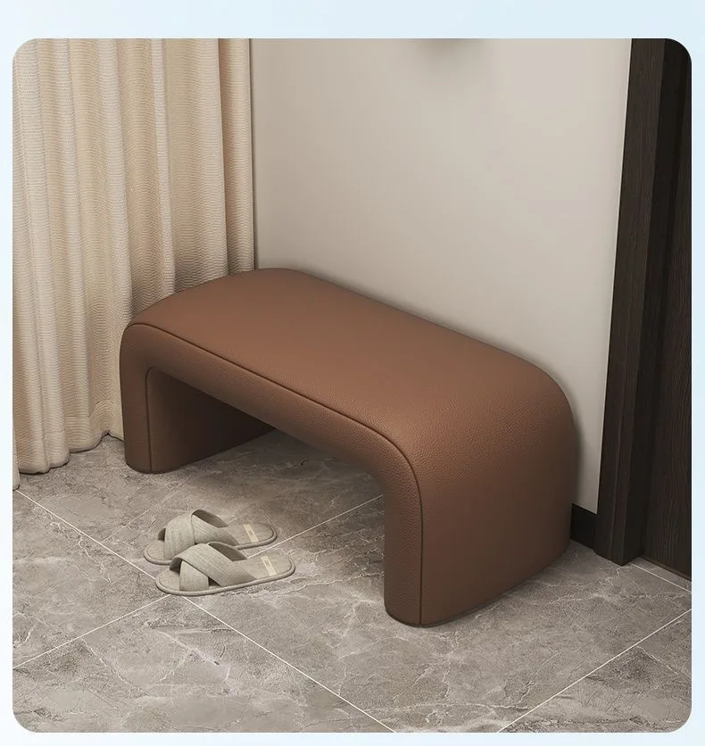 Minimalist style entrance shoe changing station, changing room fitting room, low stool, bench, anti cat scratch