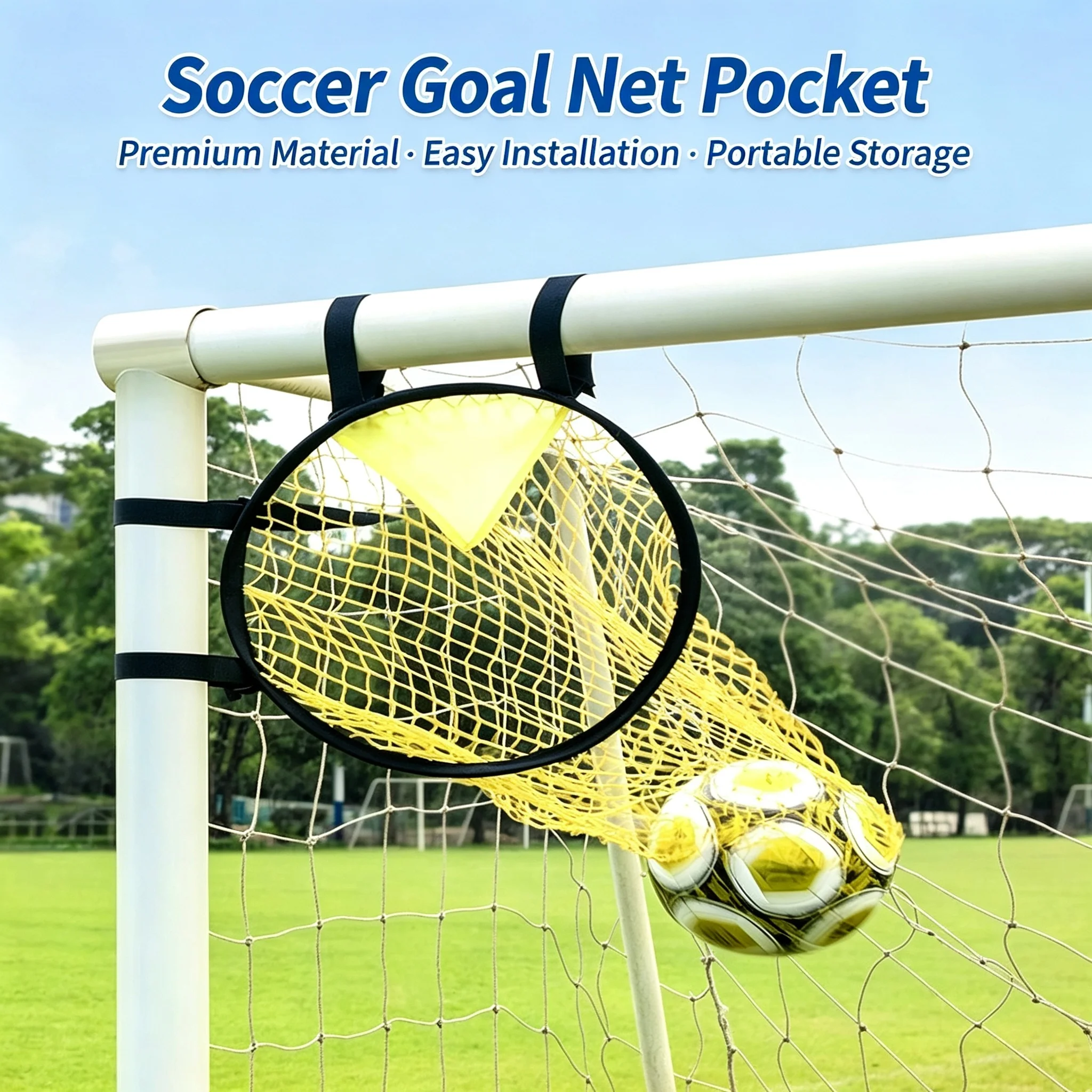 Football Soccer Shooting Target Net, For Precision Training, Easy to Attach and Detach to The Goal, Outdoor Practice Training