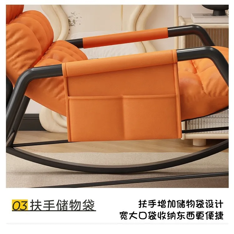 Double Rocking Chair Adults Casual Sleeping for Home Use, Nap Lounge Chair Balcony Living Room Lazy Person Leisure Chair