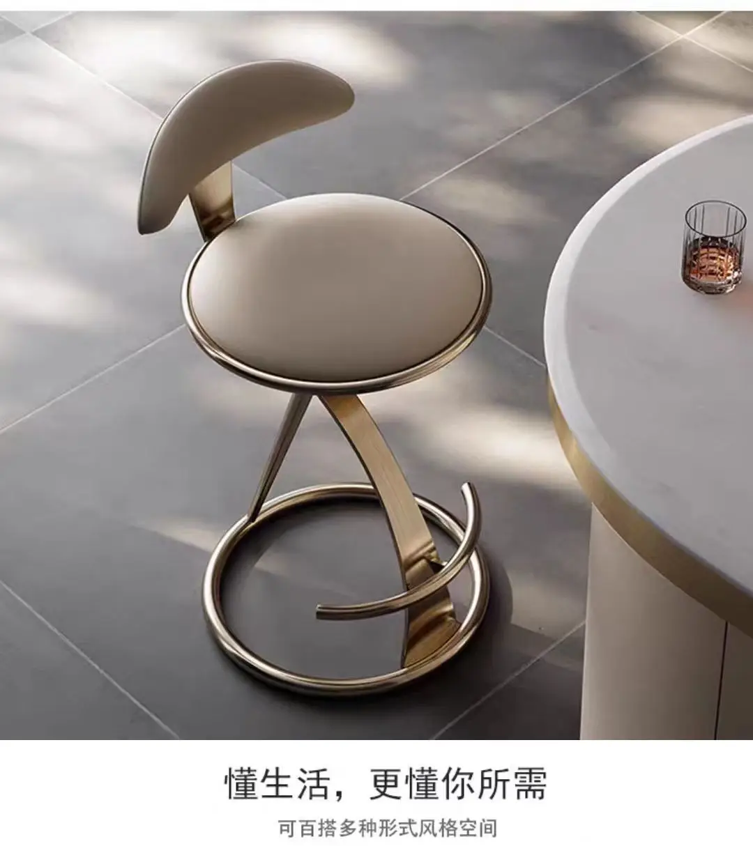 Luxury High-End Metal Dining Chair Modern Simple Home Bar Cafe Front Desk Chair Light Leisure Furniture for Office
