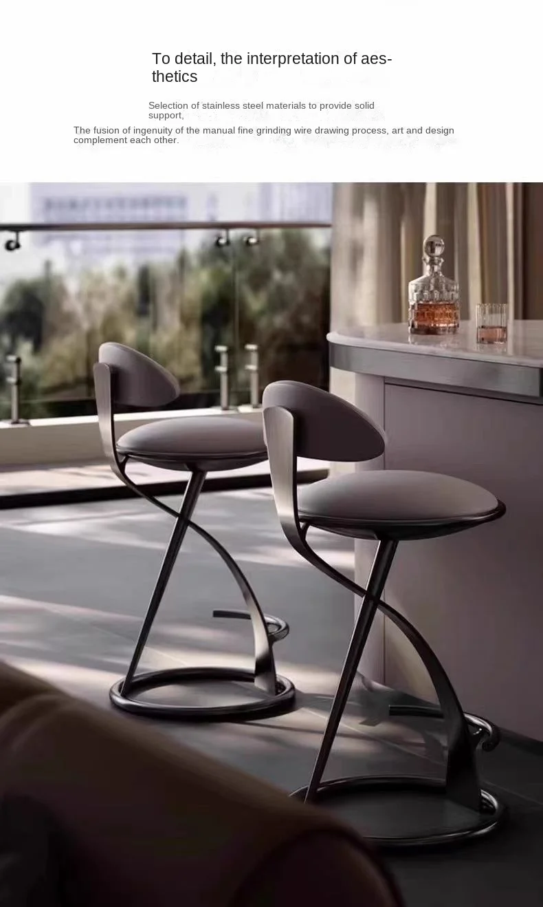 Luxury High-End Metal Dining Chair Modern Simple Home Bar Cafe Front Desk Chair Light Leisure Furniture for Office
