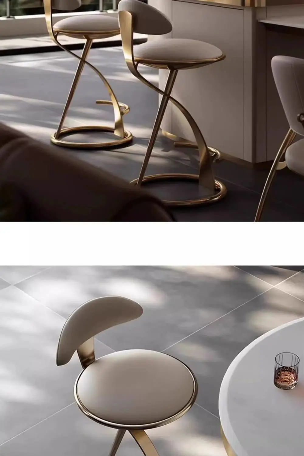 Luxury High-End Metal Dining Chair Modern Simple Home Bar Cafe Front Desk Chair Light Leisure Furniture for Office