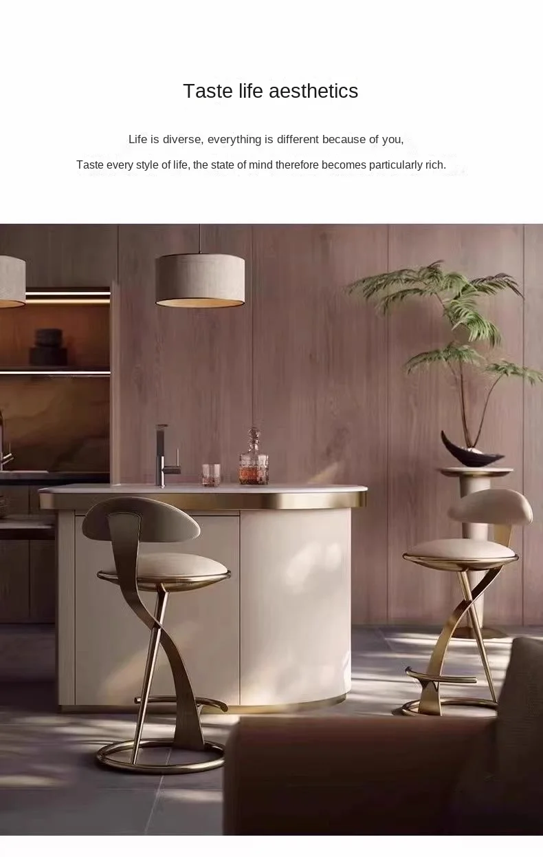 Luxury High-End Metal Dining Chair Modern Simple Home Bar Cafe Front Desk Chair Light Leisure Furniture for Office