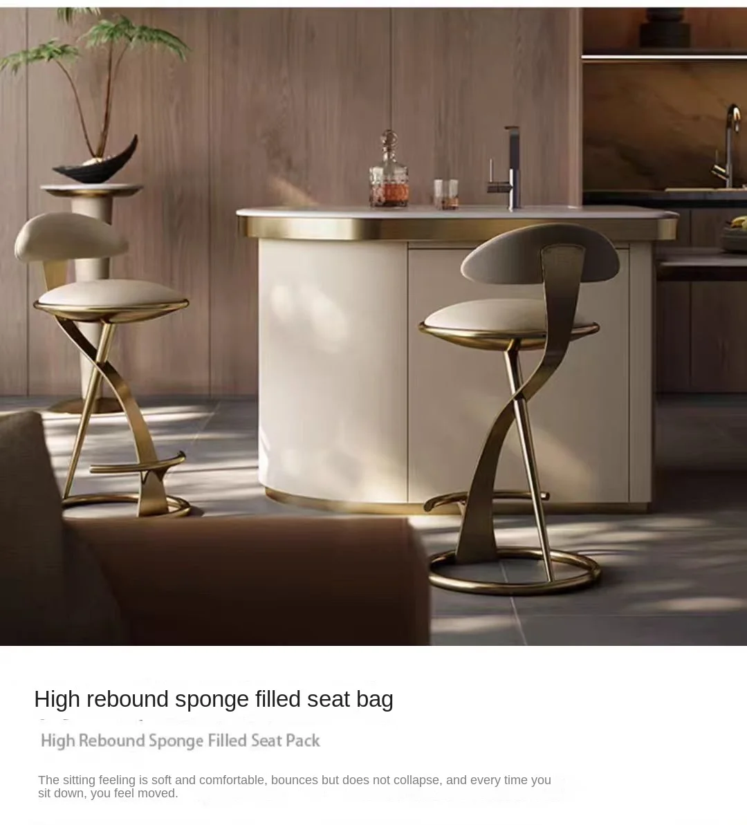 Luxury High-End Metal Dining Chair Modern Simple Home Bar Cafe Front Desk Chair Light Leisure Furniture for Office