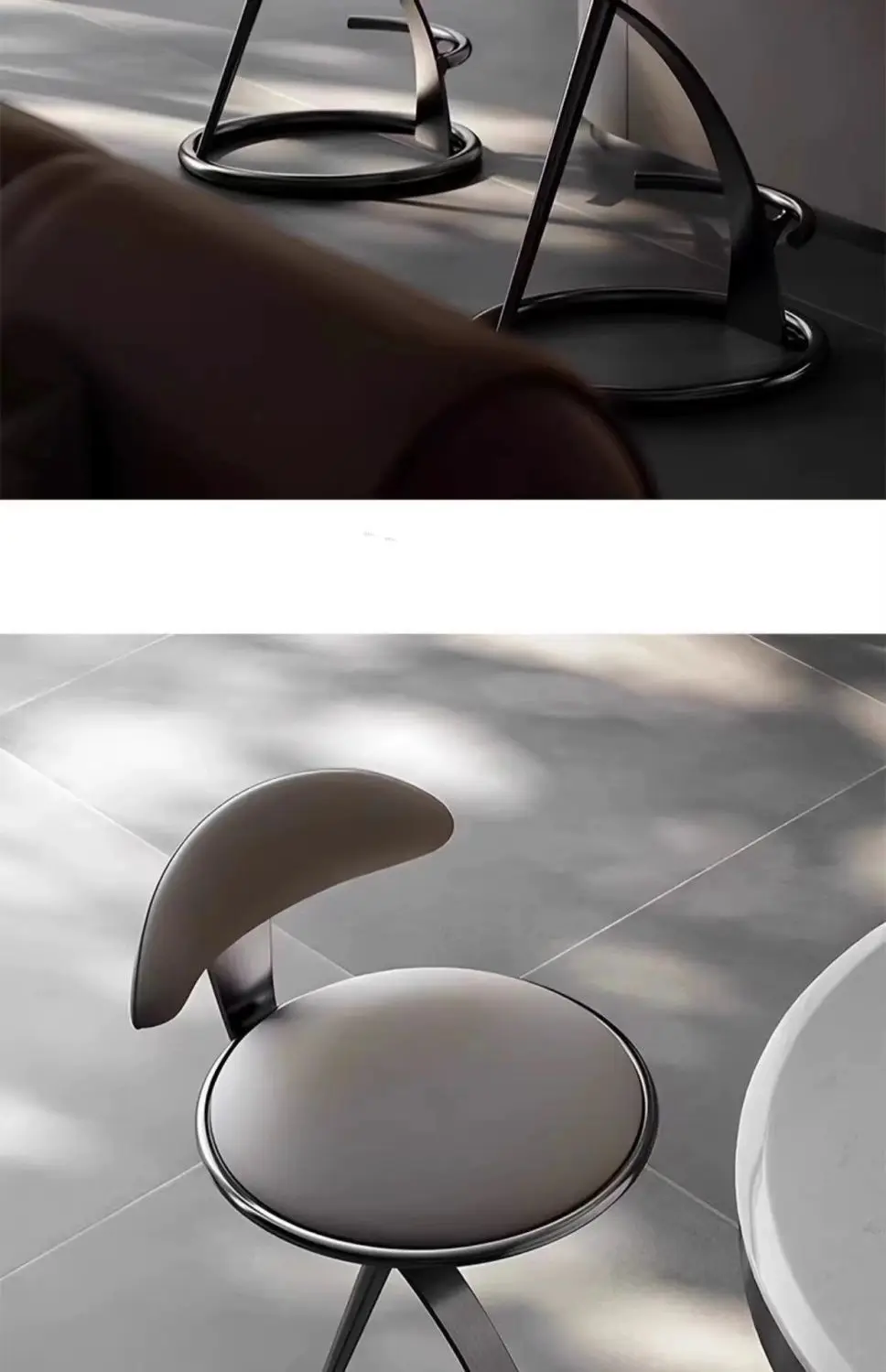 Luxury High-End Metal Dining Chair Modern Simple Home Bar Cafe Front Desk Chair Light Leisure Furniture for Office