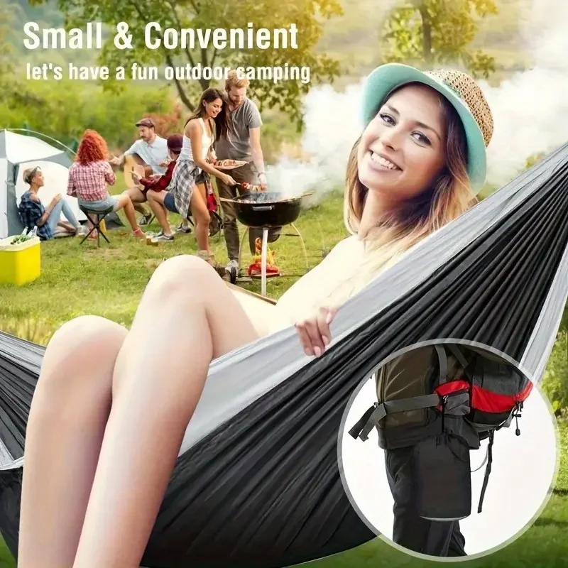 Four Season Comfortable and Breathable Hammock with Backpack Travel Storage Design Suitable for Outdoor Camping Parks