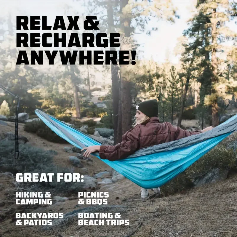 Four Season Comfortable and Breathable Hammock with Backpack Travel Storage Design Suitable for Outdoor Camping Parks