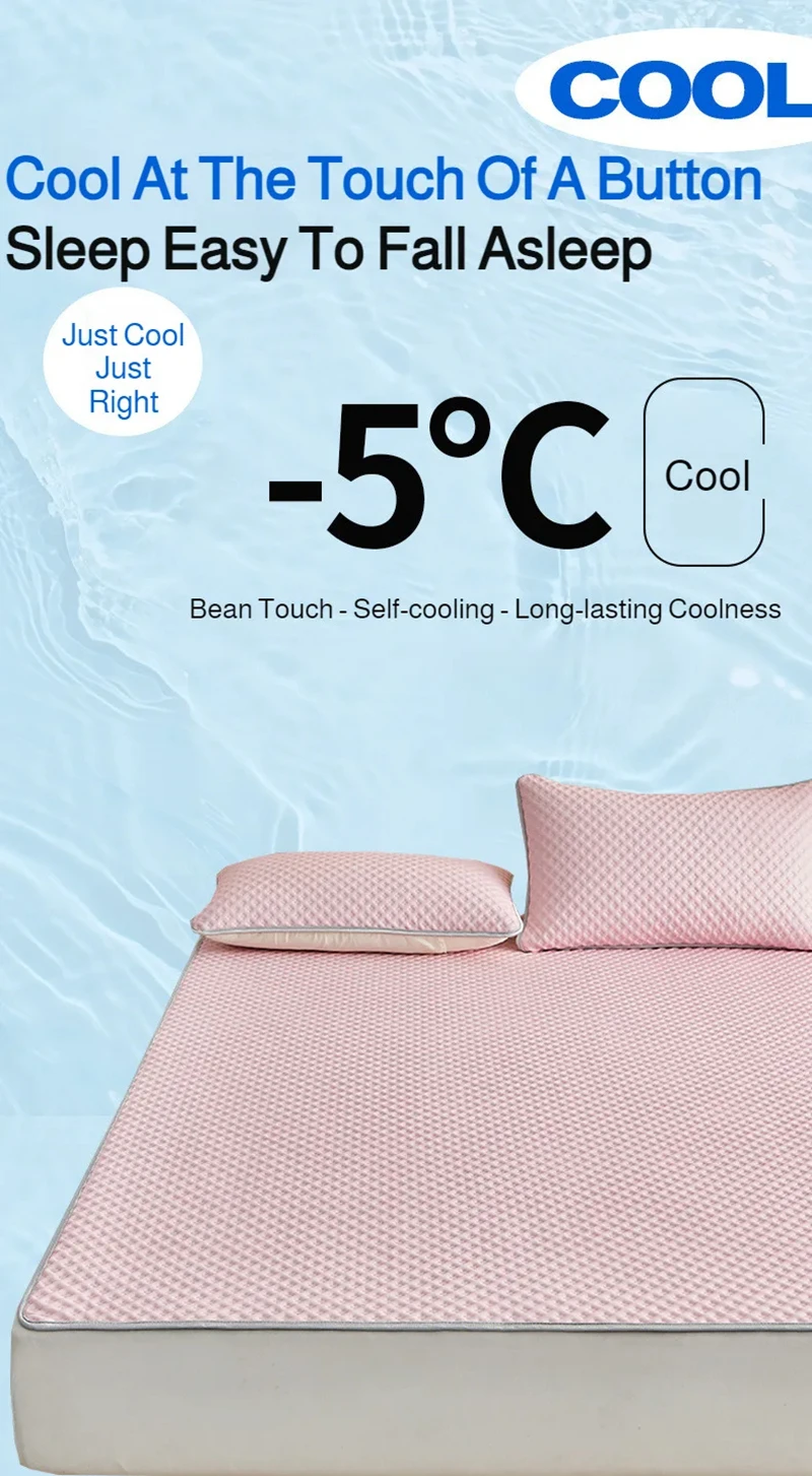 Summer Cooling Mattress Breathable Skin-friendly Ice Silk Bed Mat Pad Washable Smooth Air Condition Cushion 90/120/150/180*200cm