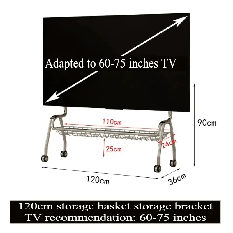 Home Nordic TV Stands Multifunctional Stainless Steel Rolling TV Stand with Storage for Various Spaces Living Room Furniture