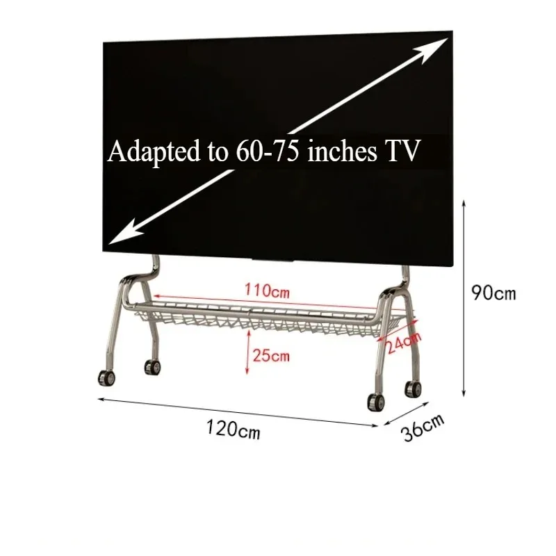 Home Nordic TV Stands Multifunctional Stainless Steel Rolling TV Stand with Storage for Various Spaces Living Room Furniture