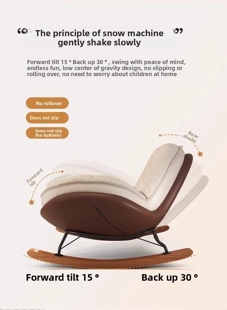 Modern, Penguin, Rocking Chair, Deck Chair, Balcony, Home, Leisure Chair Living Room, Light Luxury, Honeycomb, Pull Button, Lazy