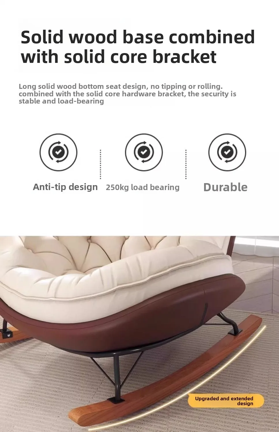 Modern, Penguin, Rocking Chair, Deck Chair, Balcony, Home, Leisure Chair Living Room, Light Luxury, Honeycomb, Pull Button, Lazy