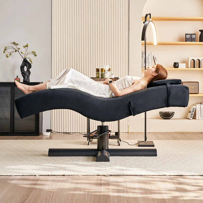 Japanese Head Spa Massage Table With Water Basin For Salon Hair Rinsing And Facial Hydrotherapy Beauty Treatment