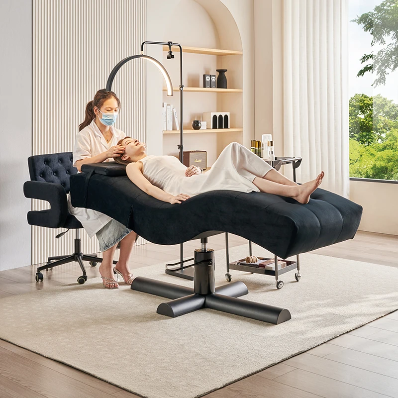 Japanese Head Spa Massage Table With Water Basin For Salon Hair Rinsing And Facial Hydrotherapy Beauty Treatment