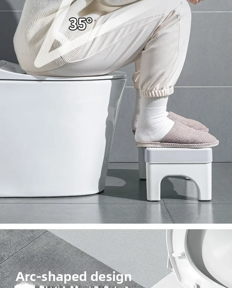 Home Bathroom Toilet Stool Thickened Footrest Squatting Aid Foot Step for Adults Kids and Pregnant Women Comfort Support