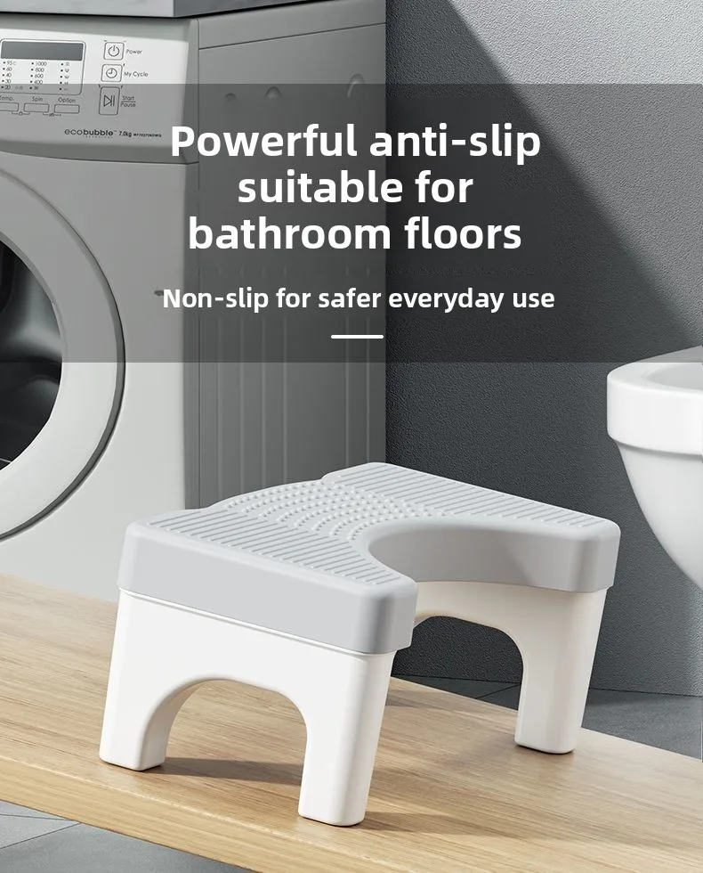 Home Bathroom Toilet Stool Thickened Footrest Squatting Aid Foot Step for Adults Kids and Pregnant Women Comfort Support