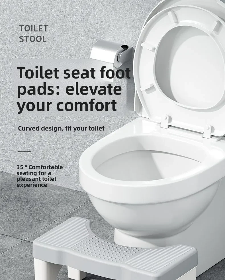 Home Bathroom Toilet Stool Thickened Footrest Squatting Aid Foot Step for Adults Kids and Pregnant Women Comfort Support