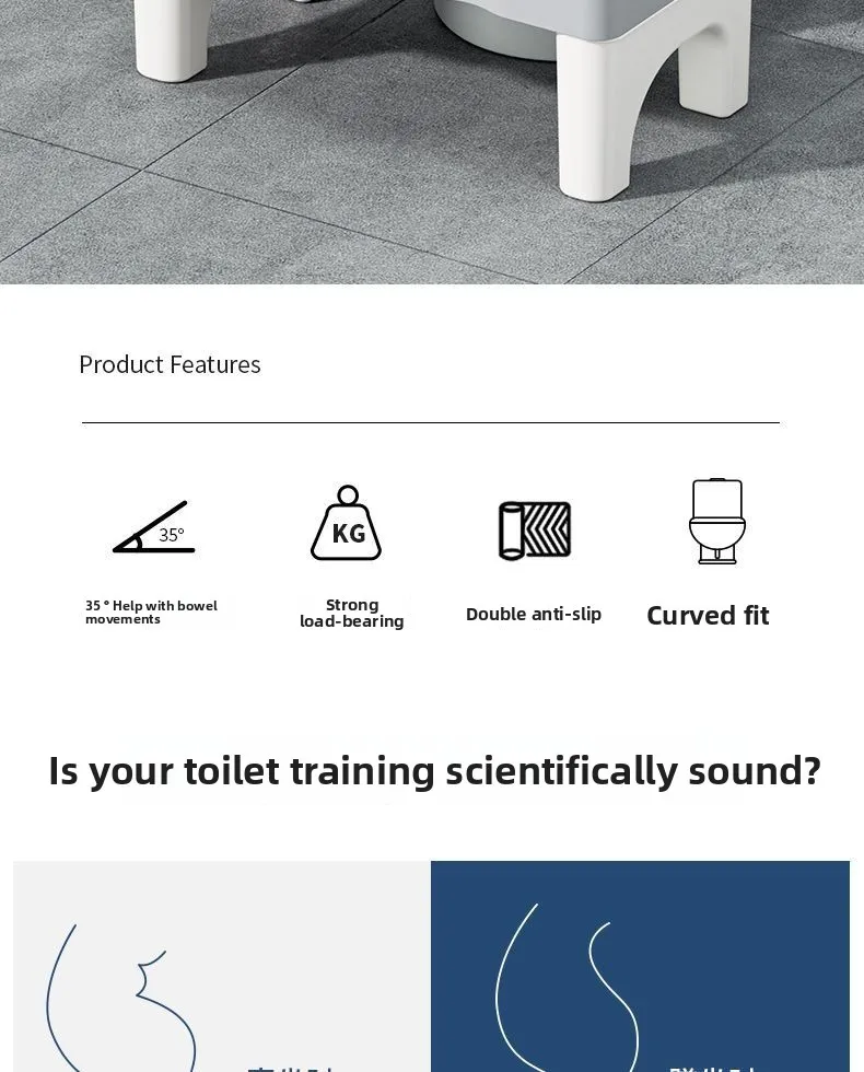 Home Bathroom Toilet Stool Thickened Footrest Squatting Aid Foot Step for Adults Kids and Pregnant Women Comfort Support
