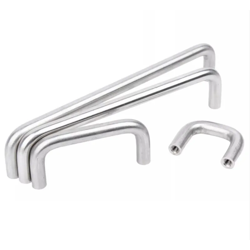 Stainless Steel U Type Door Handles Dresser Knobs Kitchen Cabinet Knobs Bolt Screw Handle Internal Thread Accessory