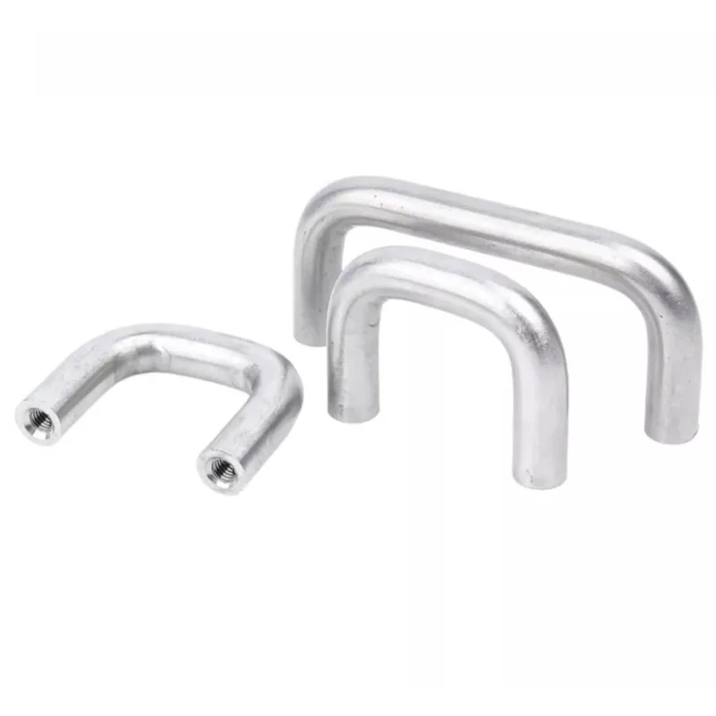 Stainless Steel U Type Door Handles Dresser Knobs Kitchen Cabinet Knobs Bolt Screw Handle Internal Thread Accessory