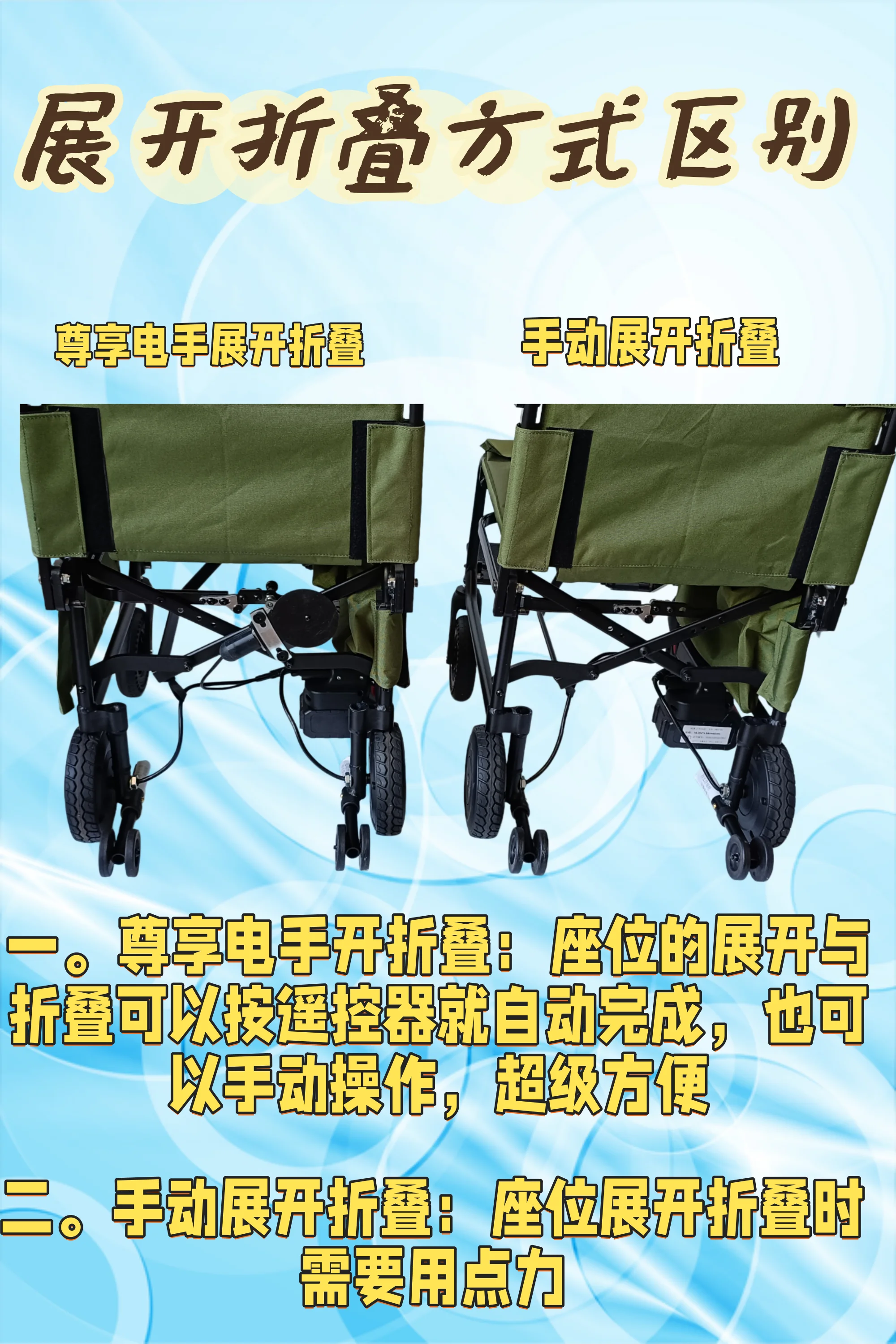 Lightweight Foldable Electric Travel Mobility chair Detachable Battery Portable Luggage Cart For Senior Travel