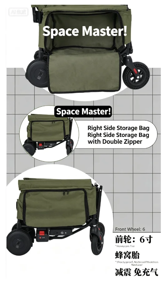 Lightweight Foldable Electric Travel Mobility chair Detachable Battery Portable Luggage Cart For Senior Travel
