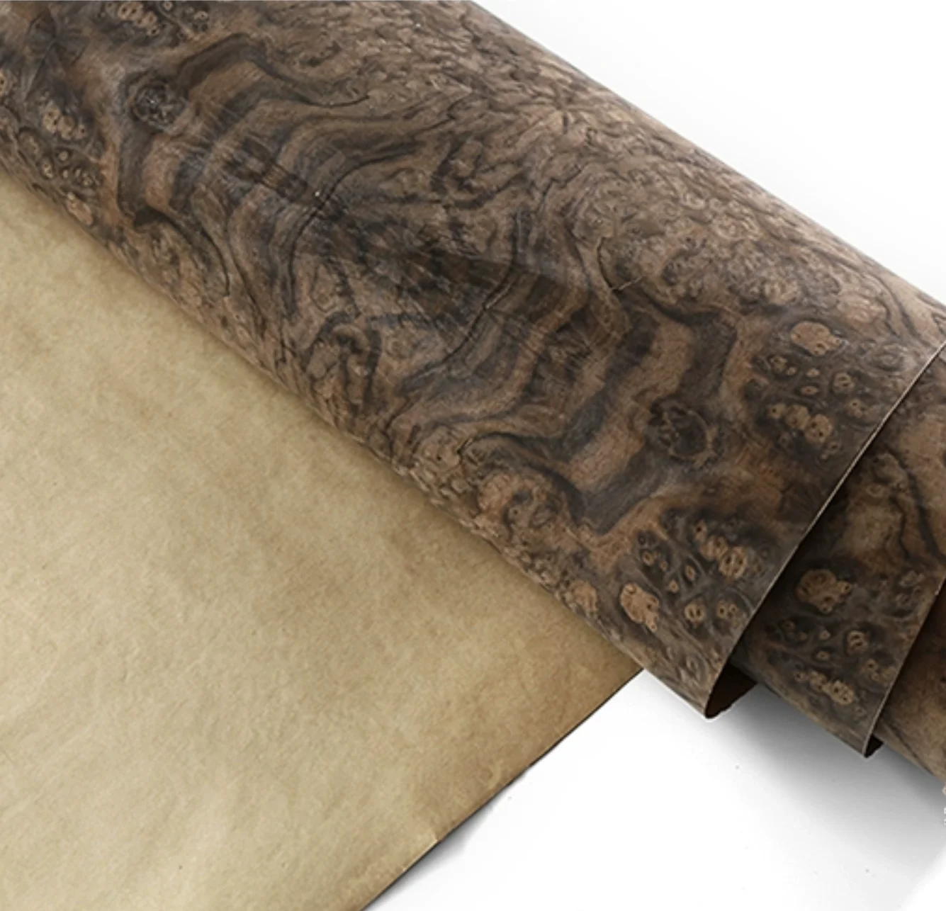 L:2.5meters Width:550mm T:0.25mm Sheets Guitar Skateboard Furniture Decoration Natural Black Walnut Burl Wood Veneer