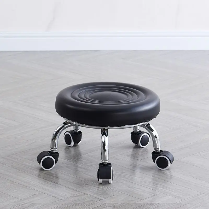 Household Wheeled Floor-Cleaning Chairs, Wheeled Seam Sealing Stools, Low Stools, Rotating Nail and Pedicure Round Stools 스툴