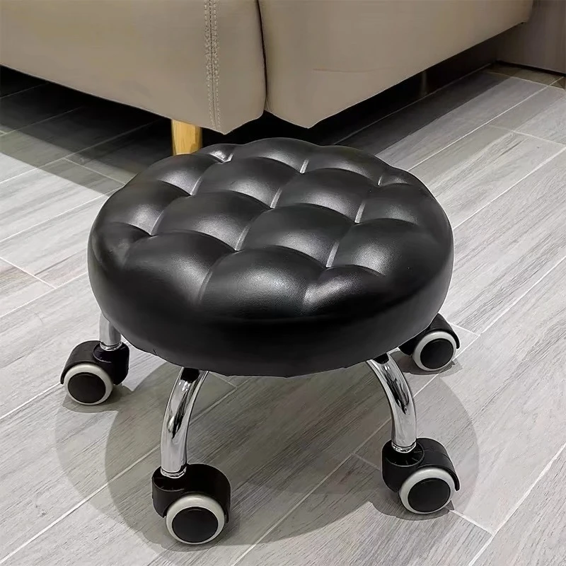 Household Wheeled Floor-Cleaning Chairs, Wheeled Seam Sealing Stools, Low Stools, Rotating Nail and Pedicure Round Stools 스툴