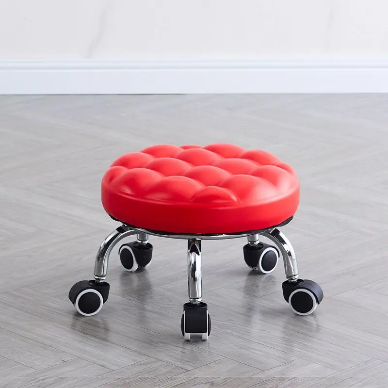 Household Wheeled Floor-Cleaning Chairs, Wheeled Seam Sealing Stools, Low Stools, Rotating Nail and Pedicure Round Stools 스툴