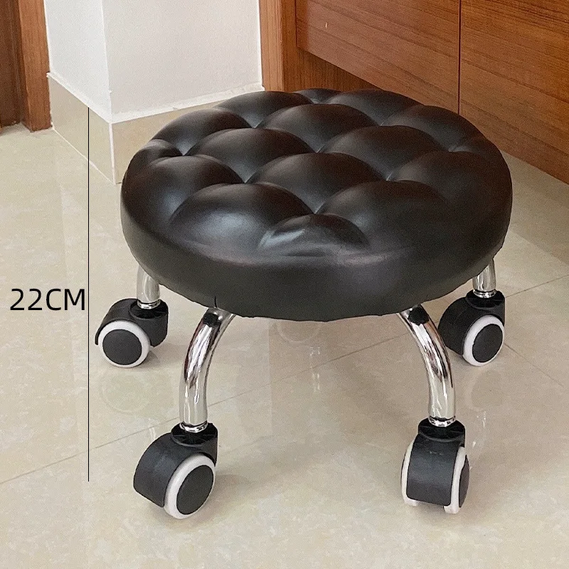 Household Wheeled Floor-Cleaning Chairs, Wheeled Seam Sealing Stools, Low Stools, Rotating Nail and Pedicure Round Stools 스툴