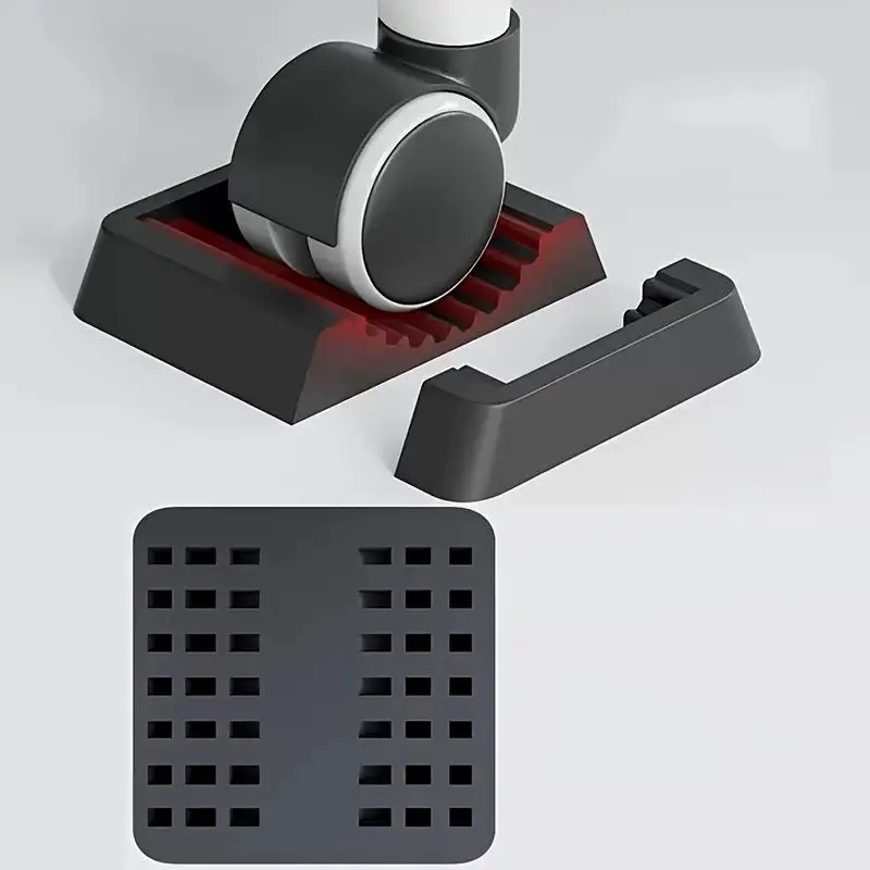 4pcs Office Chair Wheel Stopper Furniture Caster Hardwood Floor Protectors Anti Vibration Pad Chair Roller Feet Anti-slip Mat