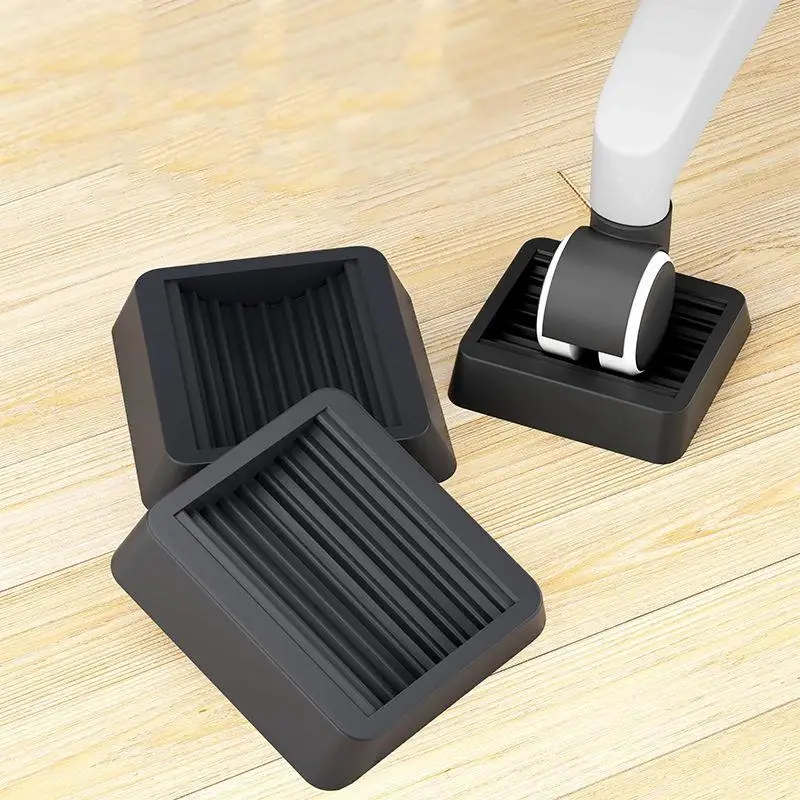 4pcs Office Chair Wheel Stopper Furniture Caster Hardwood Floor Protectors Anti Vibration Pad Chair Roller Feet Anti-slip Mat
