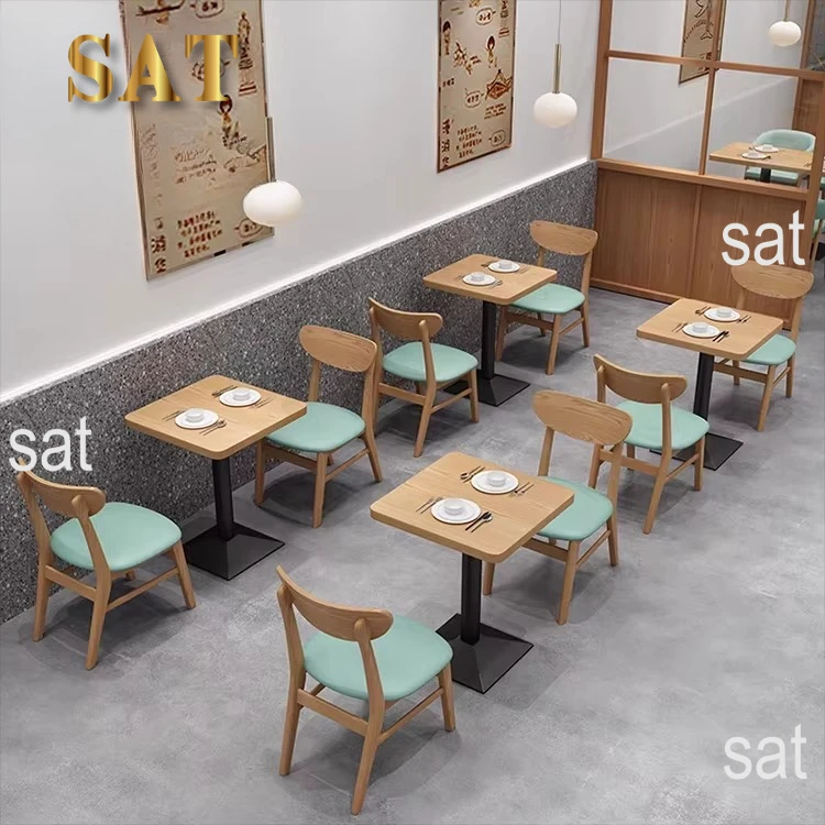 Cafe Coffee Shop Wood Wooden Restaurant Sofa Set Chair and Table Booth Seating Furniture for Coffee Shop