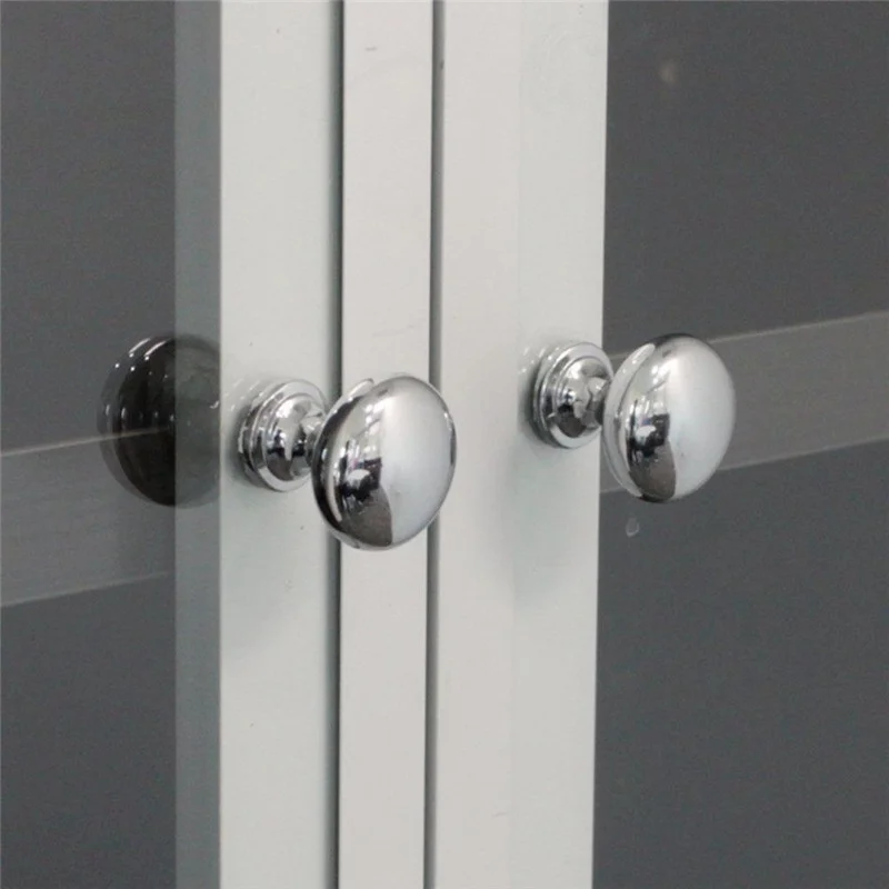 2/4Pcs Chrome Metal Door Knobs Drawer Wardrobe Kitchen Cupboard Handles Silver Furniture Accessories Door Handles Interior Doors