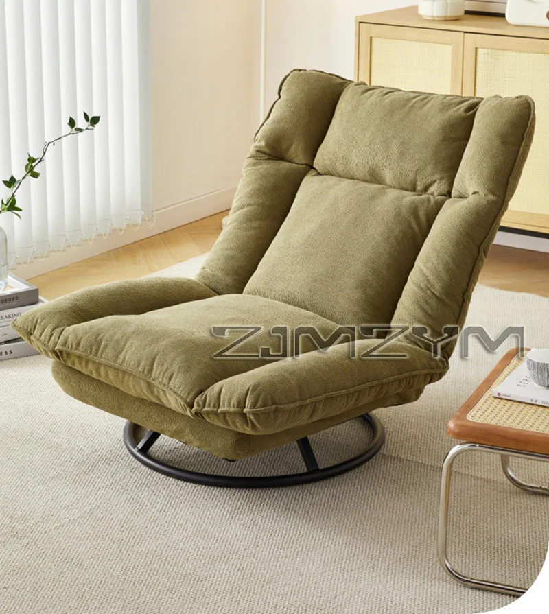 360° Rotation Fabric Rotating Sofa Chair for Living Room Balcony with Adjustable Backrest Lazy Sofa Leisure Chairs