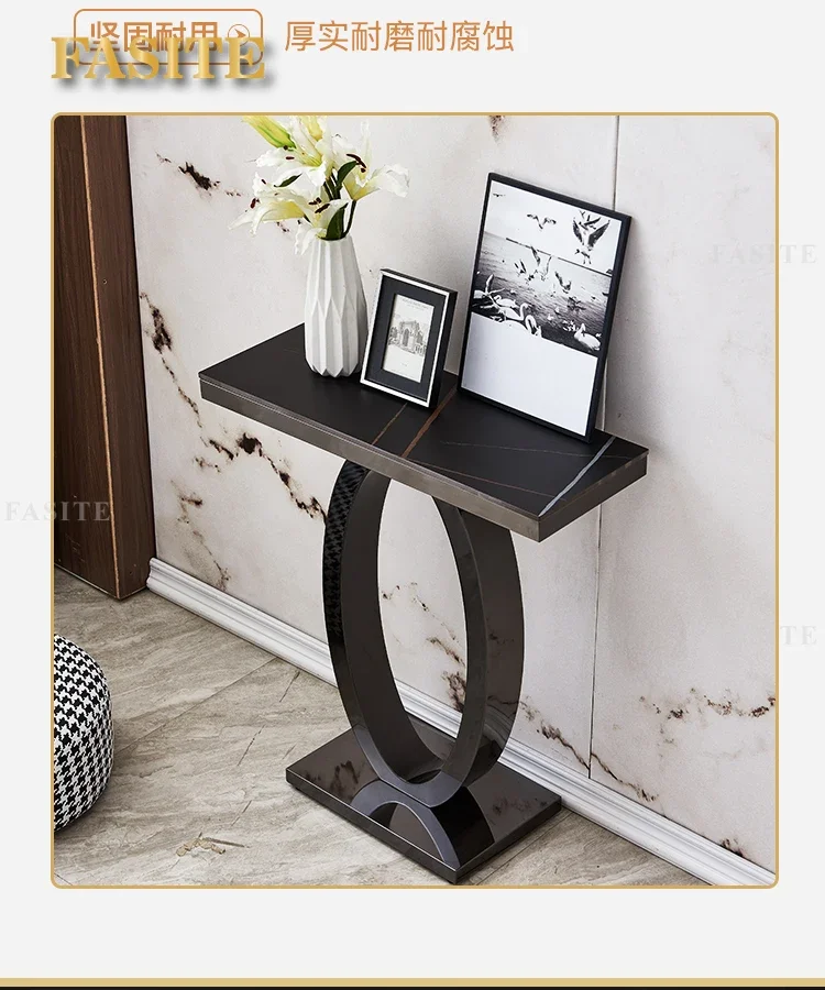 Entrance hall, entrance desk stainless steel wall table modern, simple  luxurious, and narrow aisle