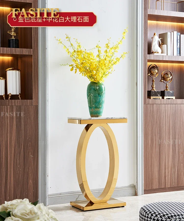 Entrance hall, entrance desk stainless steel wall table modern, simple  luxurious, and narrow aisle