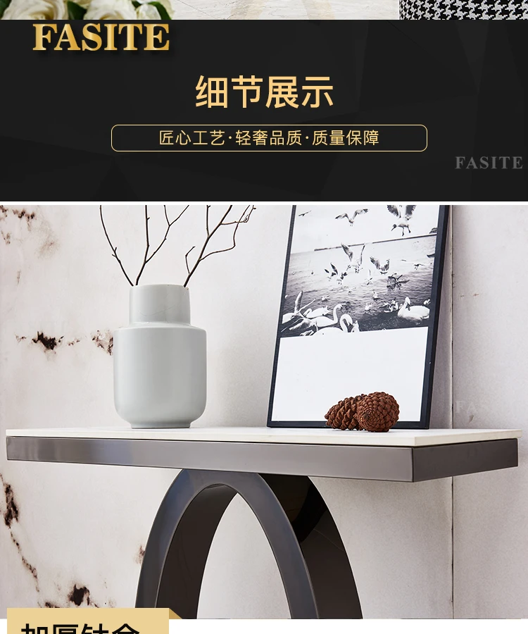 Entrance hall, entrance desk stainless steel wall table modern, simple  luxurious, and narrow aisle